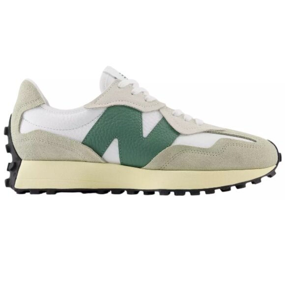 New Balance 327 Unisex Women 6 / Men 4.5 Sneakers Shoes White Leather Dark Green - Picture 4 of 9